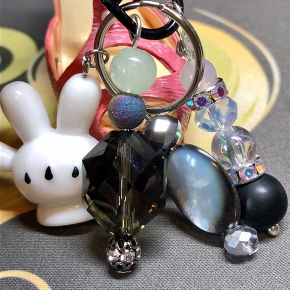 🐭💕 cut white glove purse bling - keychain black and white - Picture 4 of 11